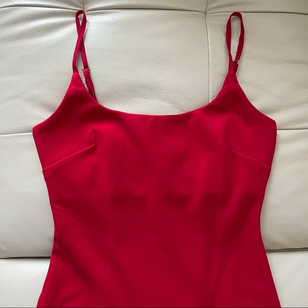 Red Dress with Ruffled Hem - Picture 3 of 7